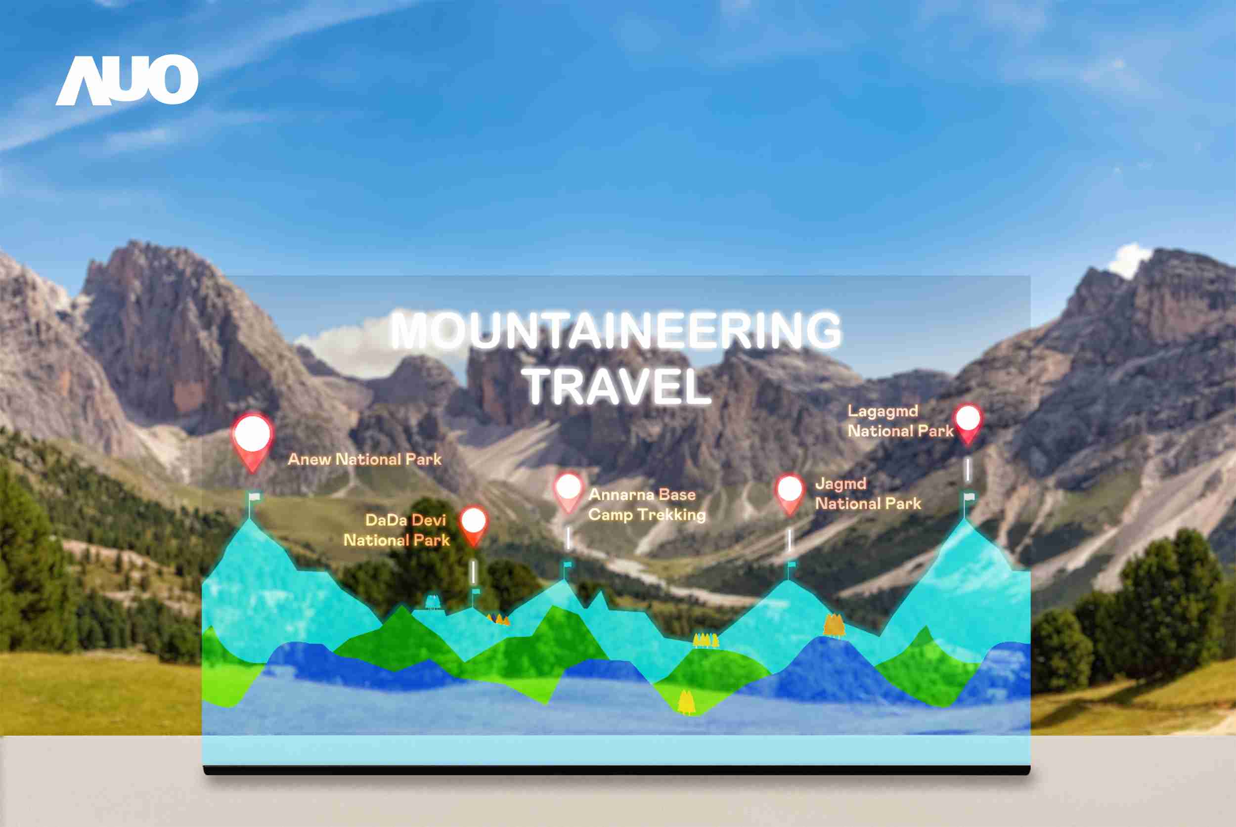 财神娱乐展示全球单片尺寸最大(*)42吋透明Micro LED显示器拼接而成的〝64吋透明Micro LED显示器〞，，，具备高透明度、、1,000 nits高亮度、、广色域、、采用三边无边框的无缝拼接等多重特色，，，，呈现超高清、、细腻画质而不遮挡后方视觉，，满足层峰需求，，，，可广泛运用于零售、、艺术展览或商业空间等场域